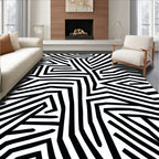 Abstract Geometric Striped Design Rug