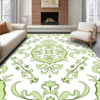 Elegant Green Floral Medallion Pattern Rug