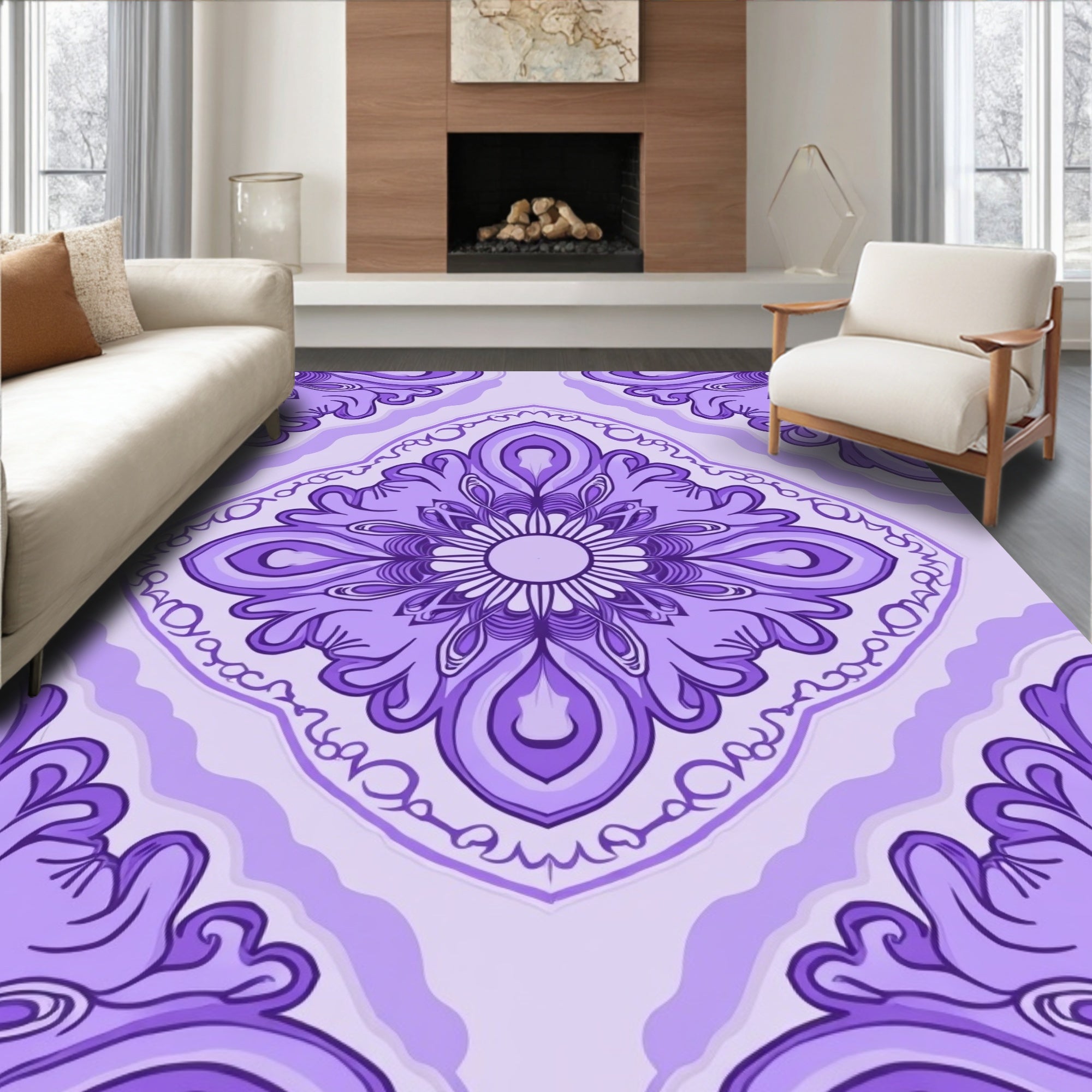 Vintage Floral Medallion Pattern Rug