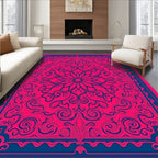 Vibrant Mandala Patterned Scarlet Rug