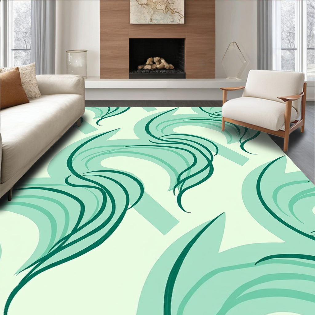 Abstract Swirls Arches Pattern Rug