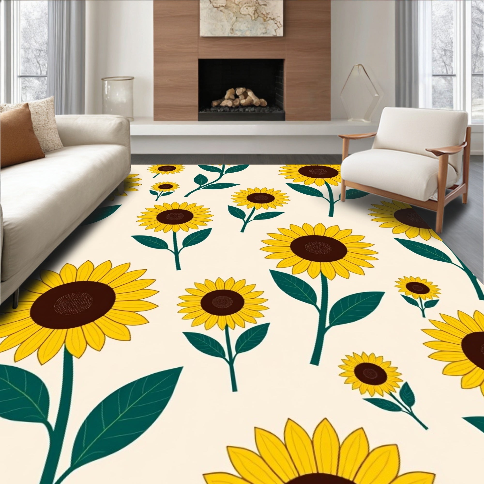 Sunflower Garden Pattern Rug