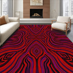 Abstract Red Purple Swirls Rug
