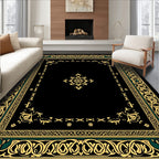Gold Floral Vine Border Pattern Rug