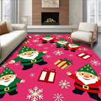 Joyful Gnome Snowflake Pattern Rug