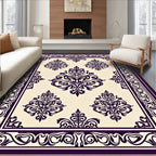 Ornate Damask Scroll Pattern Rug