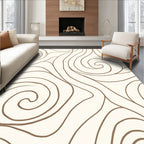 Brown Swirl Abstract Design Rug