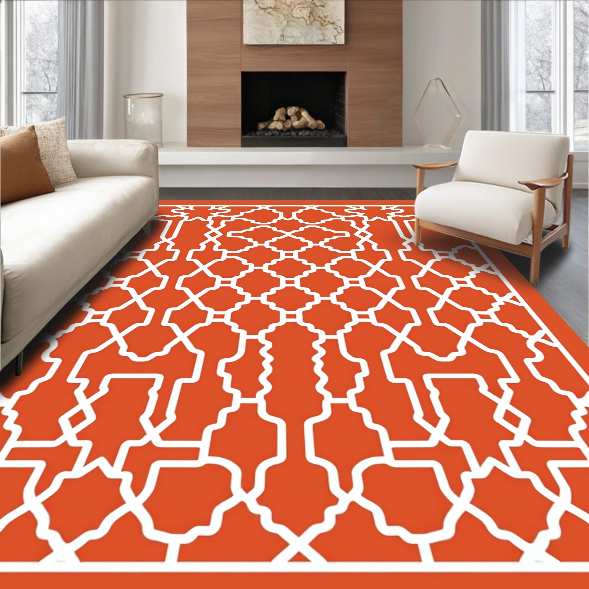 Intricate Geometric Arabesque Pattern Rug