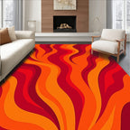 Warm Swirling Fire Design Rug