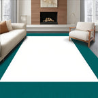 Deep Teal Abstract Swirl Pattern Rug