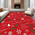 Christmas Script Red Pattern Rug