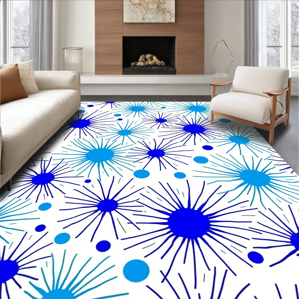 Radiant Starburst Pattern with Circles Rug