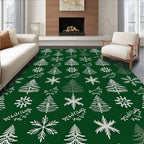 Winter Trees and Snowflakes Pattern Rug