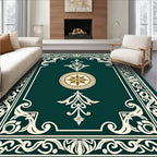 Elegant Scrollwork Floral Motif Rug