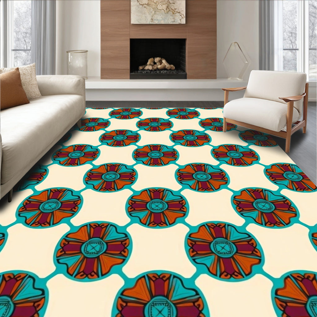 Ornate Circle Pattern Rug