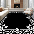 Elegant Floral Scrollwork Border Design Rug