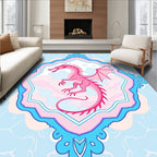 Enchanting Pink Dragon Cloud Frame Rug