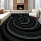 Dark Swirl Optical Illusion Rug