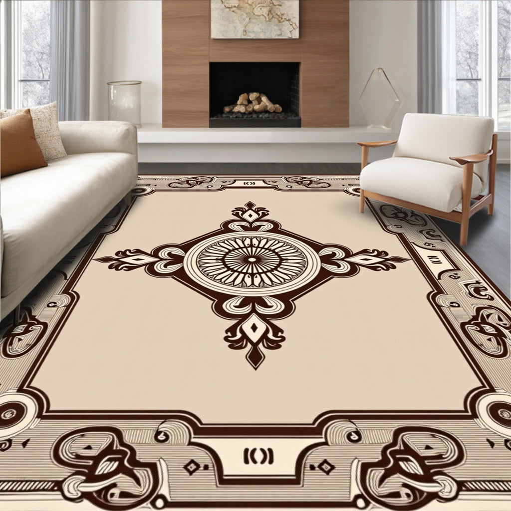 Vintage Ornamental Frame Design Rug
