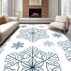 Elegant Snowflake Patterned Design Rug