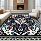 Intricate Floral Geometric Pattern Rug