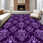 Damask Flourish Purple Pattern Rug