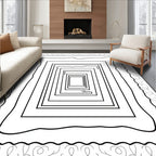 Concentric Square Layered Design Rug