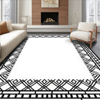 Classic Geometric Patterned Border Design Rug