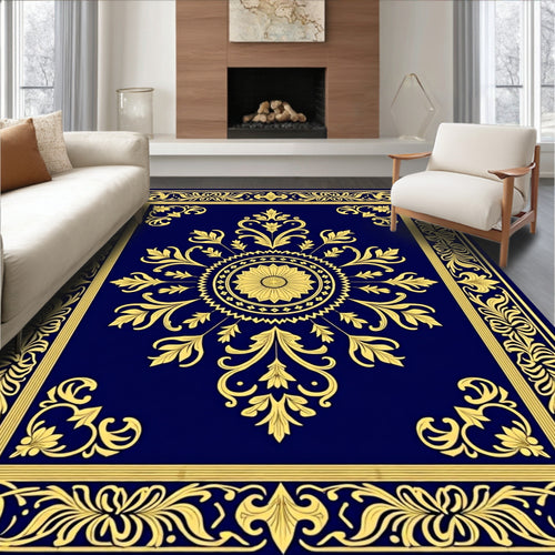 Antique Golden Floral Medallion Rug