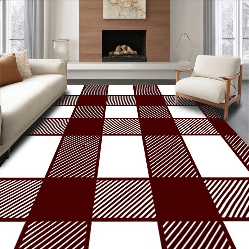 Classic Buffalo Check Pattern Rug