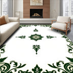 Ornate Floral Corner Border Design Rug