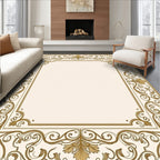 Ornate Golden Flourish Border Design Rug