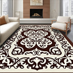 Intricate Floral Design With Dark Accents Rug