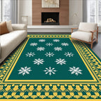Emerald Green Snowflake Pattern Rug