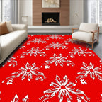 Red Snowflake Decorative Pattern Rug