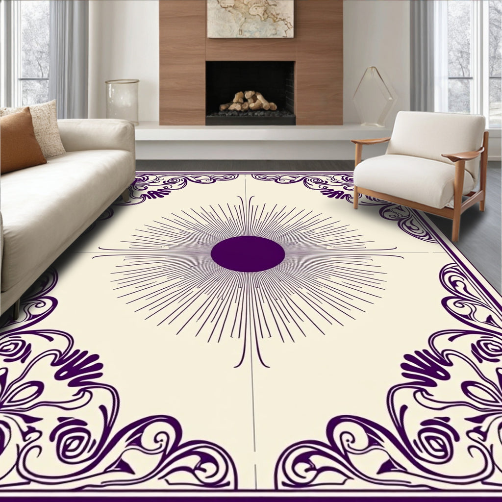 Regal Sunburst Border Design Rug