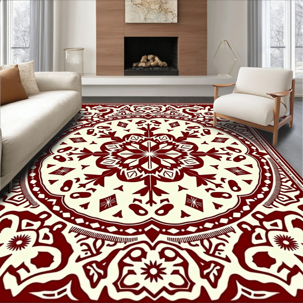 Ornate Geometric Mandala Pattern Rug