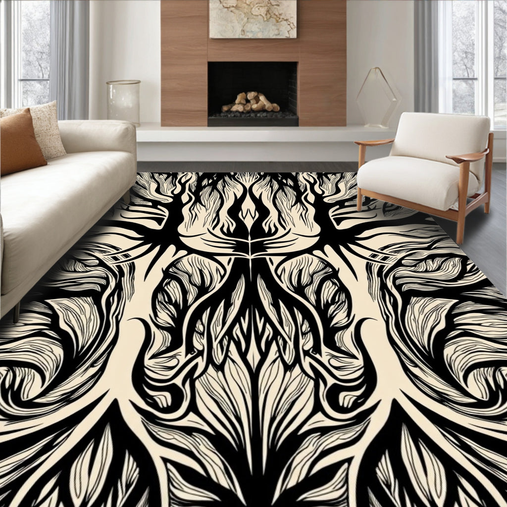 Organic Tree Branch Abstract Pattern Rug