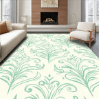 Mint Green Watercolor Damask Pattern Rug