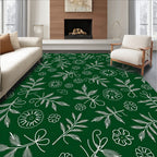 Botanical Nature Sketch Pattern Rug