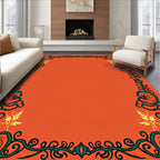 Autumn Floral Vine Border Design Rug