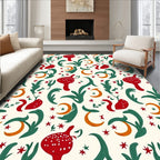 Whimsical Forest Mushroom Star Pattern Rug