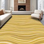 Golden Wavy Stripe Pattern Rug