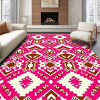 Vibrant Pink Tribal Diamond Rug