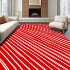 Hand Drawn Candy Cane Stripe Pattern Rug