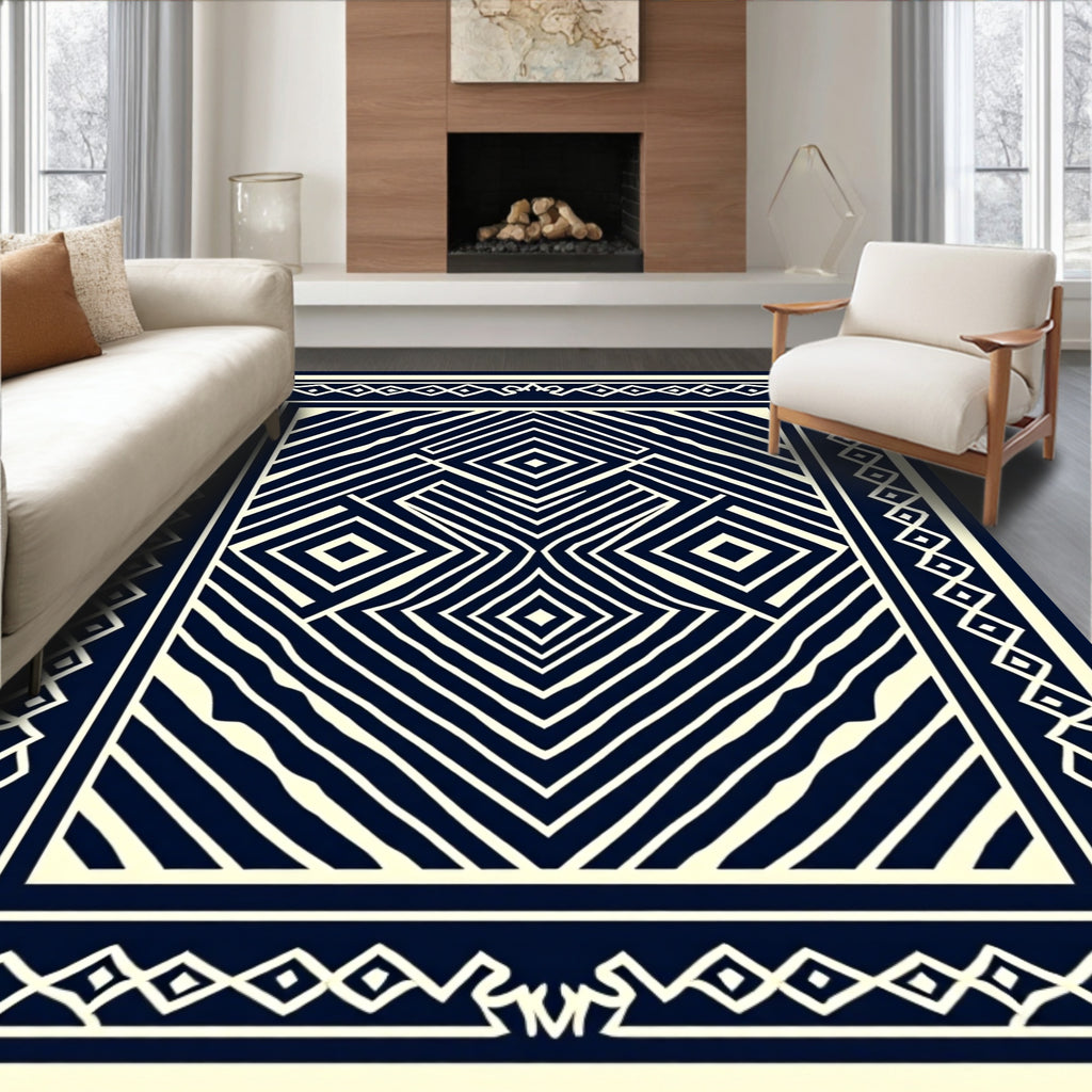 Bold Geometric Patterned Rug