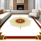 Regal Sunburst Geometric Frame Rug