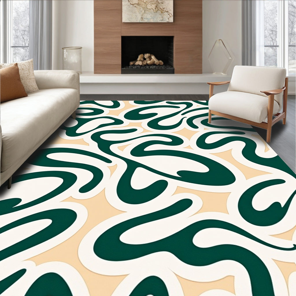 Smooth Retro Swirl Pattern Rug