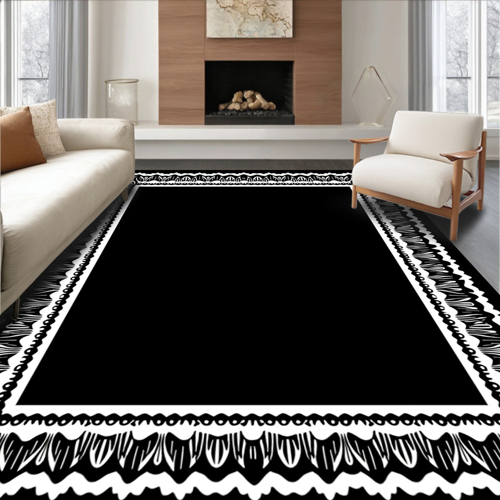 Ornate Vintage Lace Border Rug