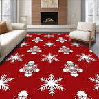 Red Snowflake Pattern Design Rug